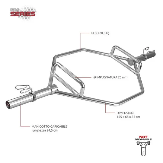 Bilanciere Olimpico Esagonale – Shrug Bar - 200Kg