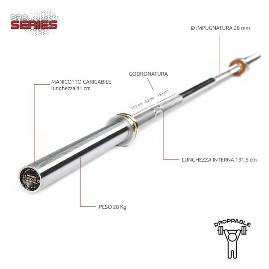 Bilanciere Olimpico Master 220 cm - carico max 700 Kg