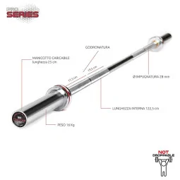 Bilanciere Olimpico 180cm carico max 200 Kg - Diamond