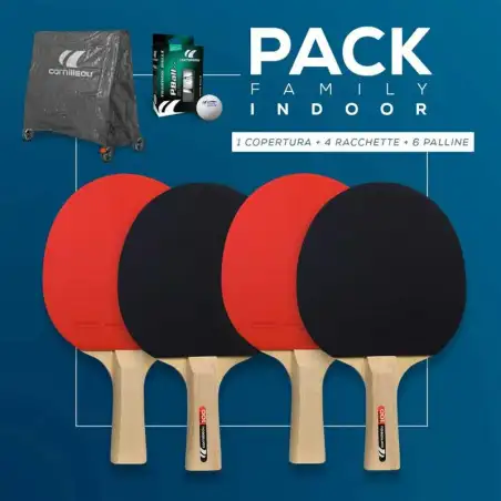 Set 4 Racchette ping pong interno Family Pack ITTF - Cornilleau