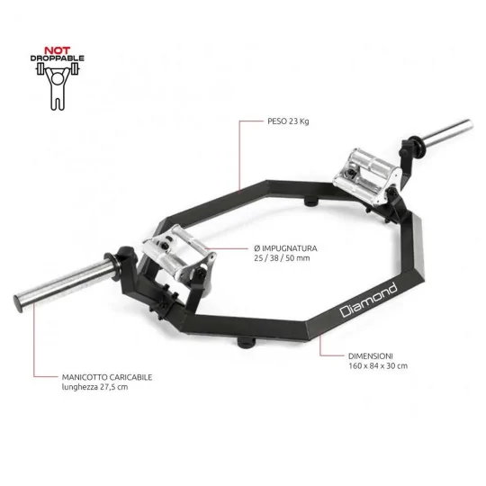 Bilanciere Olimpico Esagonale – Shrug Bar Pro Ø 50 Mm