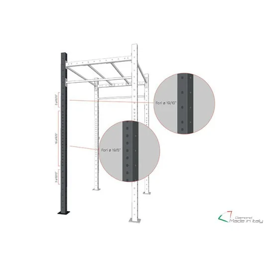 Montante 220 Rack Palestra - Diamond