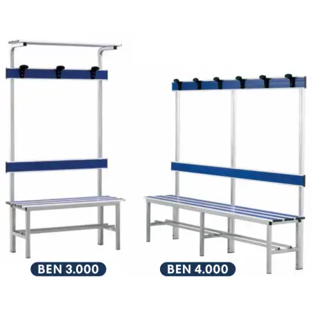 Panchine in Alluminio con Schienale e Ganci