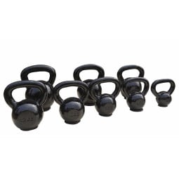 Kettlebell in ghisa con base in gomma nera – Verniciata a fuoco