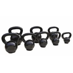 Kettlebell in ghisa con base in gomma nera – Verniciata a fuoco