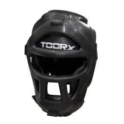 Casco boxe/kick boxing in ecopelle con griglia in policarbonato