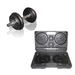 Valigetta pesi ghisa 10 KG. (1 manubrio + dischi 2x2,5 kg + 2x1,5 kg)