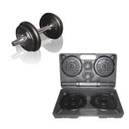 Valigetta pesi ghisa 10 KG. (1 manubrio + dischi 2x2,5 kg + 2x1,5 kg)