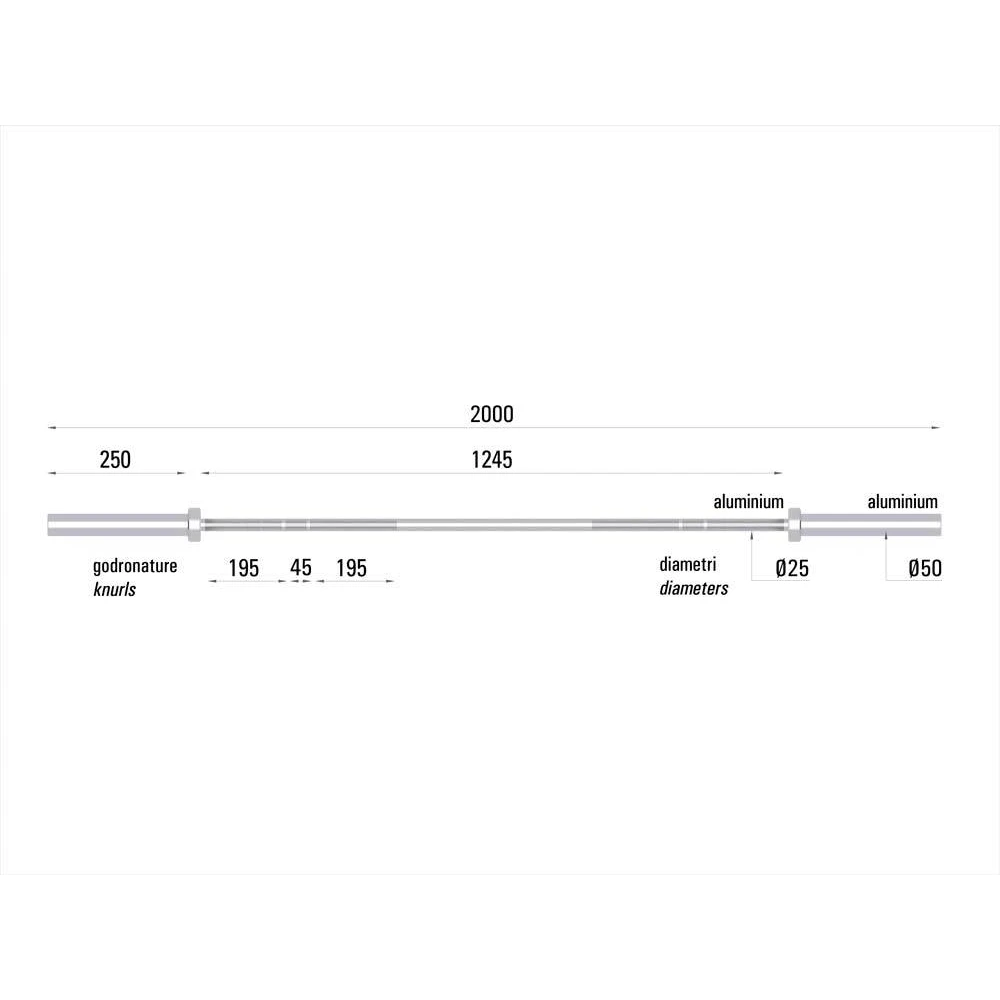Bilanciere olimpico 200 cm. - carico max. 20 kg.