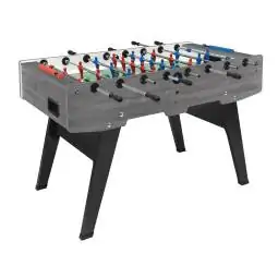 Calciobalilla Champion rovere grigio aste uscenti gambe pieghevoli