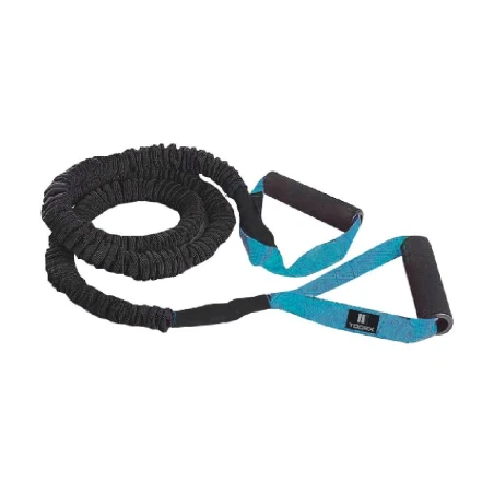 Tubo elastico con guaina, maniglie in gomma 6x10x1200 mm medium azzurro