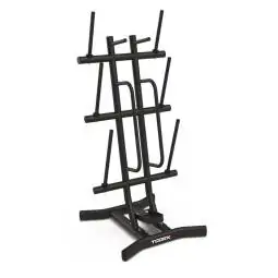 Rastrelliera nera compatta salvaspazio porta Body Pump (12 set)