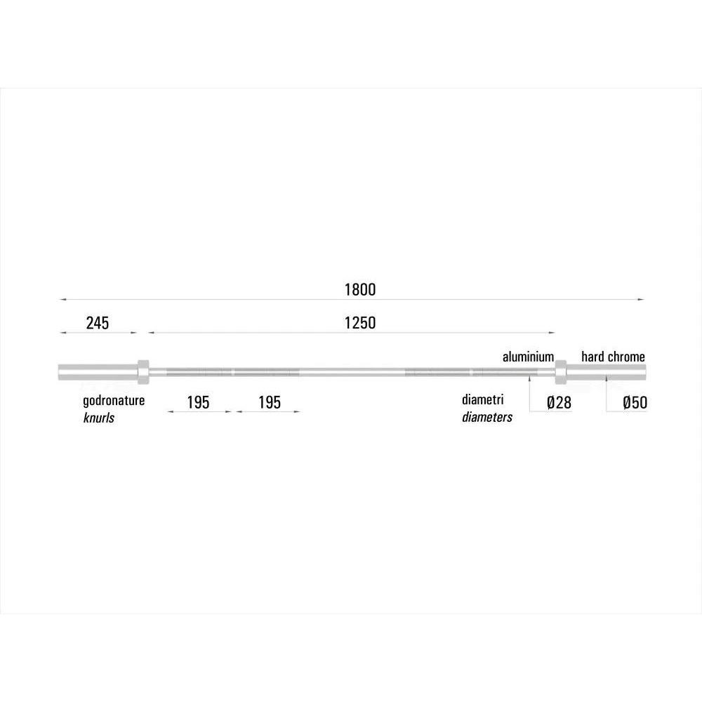CROSS TECHNIQUE - Bilanciere olimpionico technique cm 180 kg.7,5