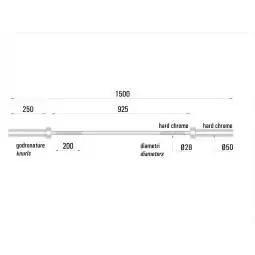POWER TRAINING 150 - Bilanciere olimpionico 150 cm cromato