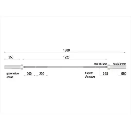 POWER TRAINING 180 - Bilanciere olimpionico 180 cm cromato