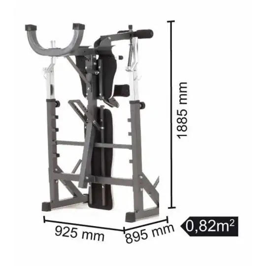 Panca porta-bilanciere WBX-90 Professional richiudibile con leg extension
