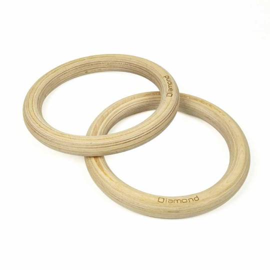 Coppia Anelli Ginnastica in Legno con Strap 3,8 mm