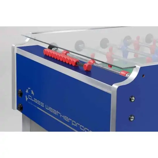 Calciobalilla Class Weatherproof con aste rientranti, con vetro superiore