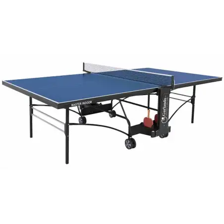 Tavolo Ping Pong Master Indoor con ruote, piano blu - Garlando