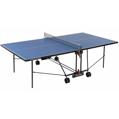 Tavolo PIng Pong per esterno Progress Outdoor con ruote - piano blu