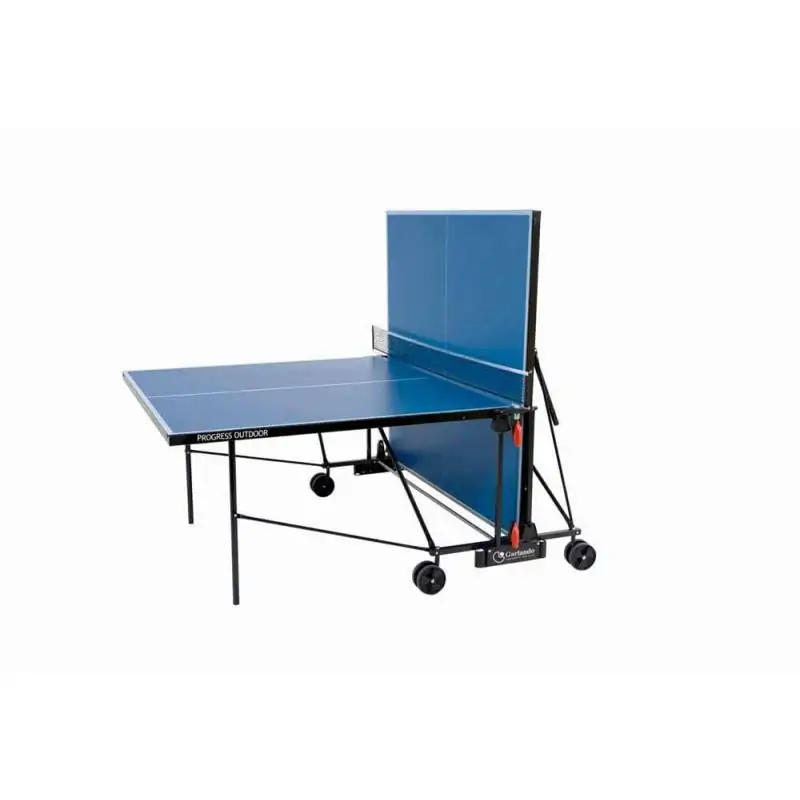 Tavolo PIng Pong per esterno Progress Outdoor con ruote - piano blu