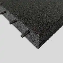 Mattonella di gomma per esterno - Grana grossa Nero