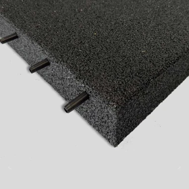 Mattonella di gomma per esterno - Grana grossa Nero