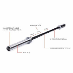 Bilanciere powerlifting 220 cm 700 kg - DIAMOND FITNESS PRO