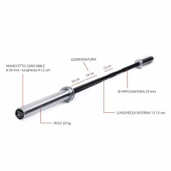 Bilanciere powerlifting 220 cm 700 kg - DIAMOND FITNESS PRO