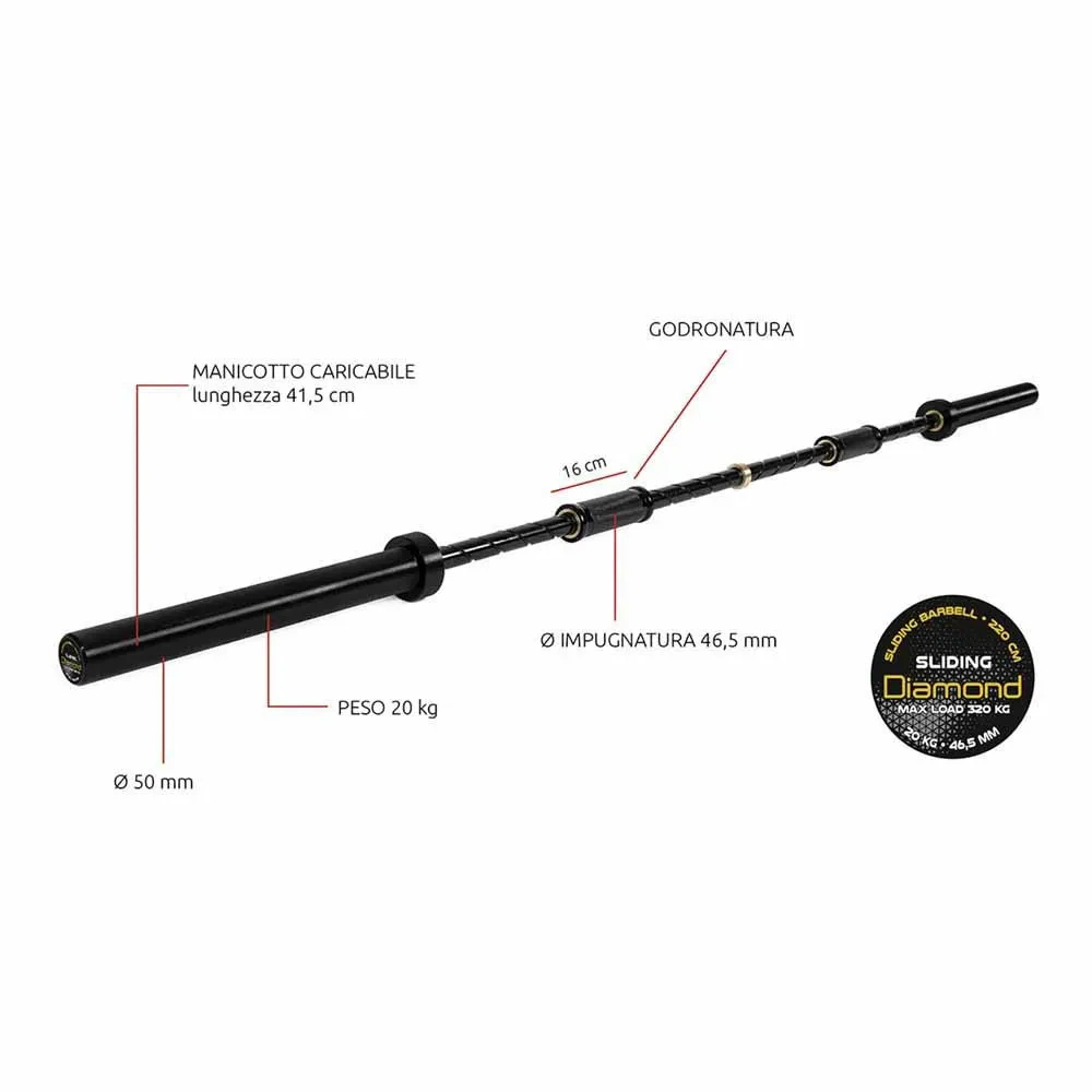 Bilanciere Sliding Grip Diamond | Carico Max. 320 kg