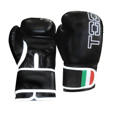 Guanti boxe LEOPARD in ecopelle con polsino tricolore