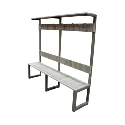 Panca Spogliatoio con schienale e poggia borse mod. design