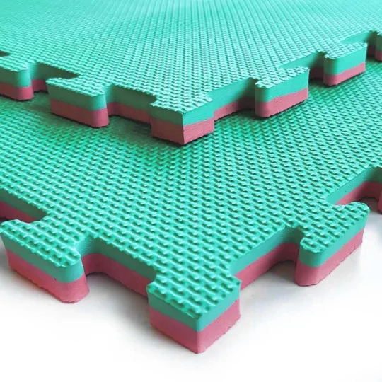 Tatami Eva Bicolore Rosso Verde 100x100x4
