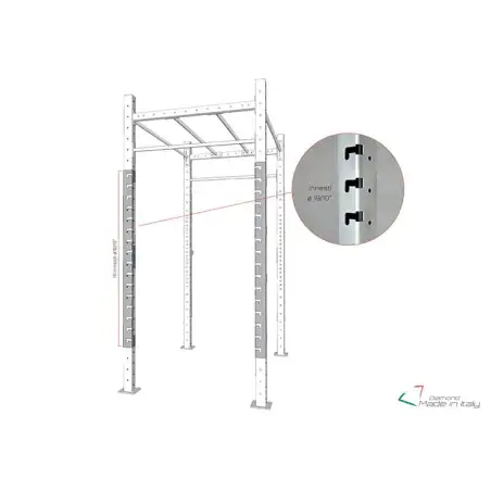 Piastra destra lunga per Rack Palestra - Diamond