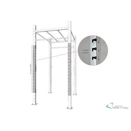 Piastra destra lunga per Rack Palestra - Diamond