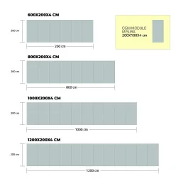 Striscia Tatami Judo Pieghevole Monocolore - Pleat Up - 1200x200x4 cm