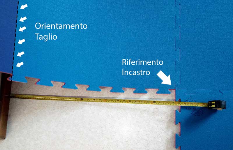 Tatami - Istruzioni per il taglio lungo una parete